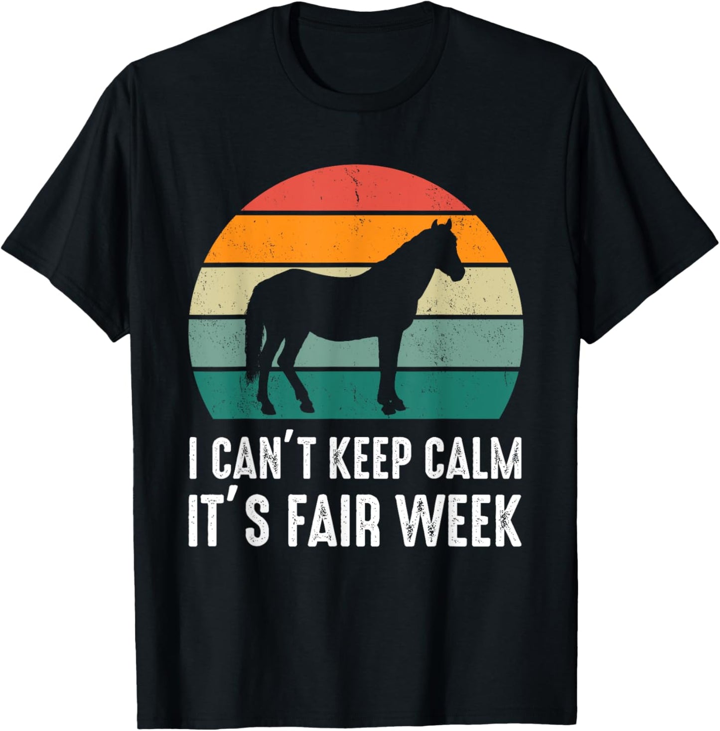 Retro State and County Fair Show Horse Equestrian Showing T-Shirt - T-Shirt | Black