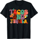 Tacos And Tequila Cinco De Mayo Groovy Mexican Drinking T-Shirt - T-Shirt | Black