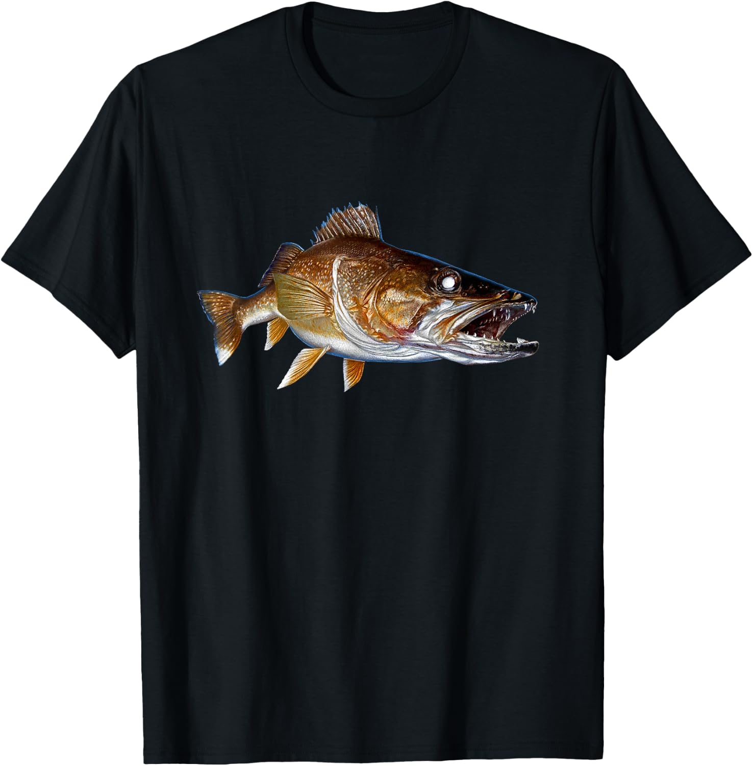 Walleye Fish Art Walleye Fishing Clothing Gift Fisherman T-Shirt - T-Shirt | Black