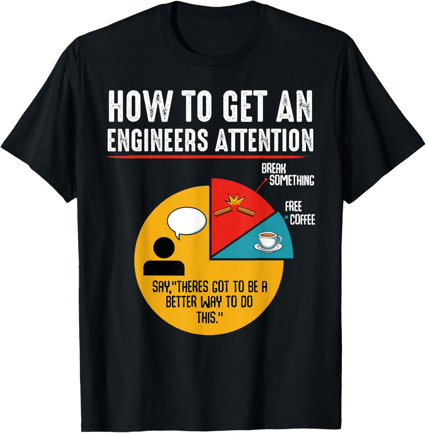 How To Get An Engineers Attention Engineer Technology Funny T-Shirt - T-Shirt | Black