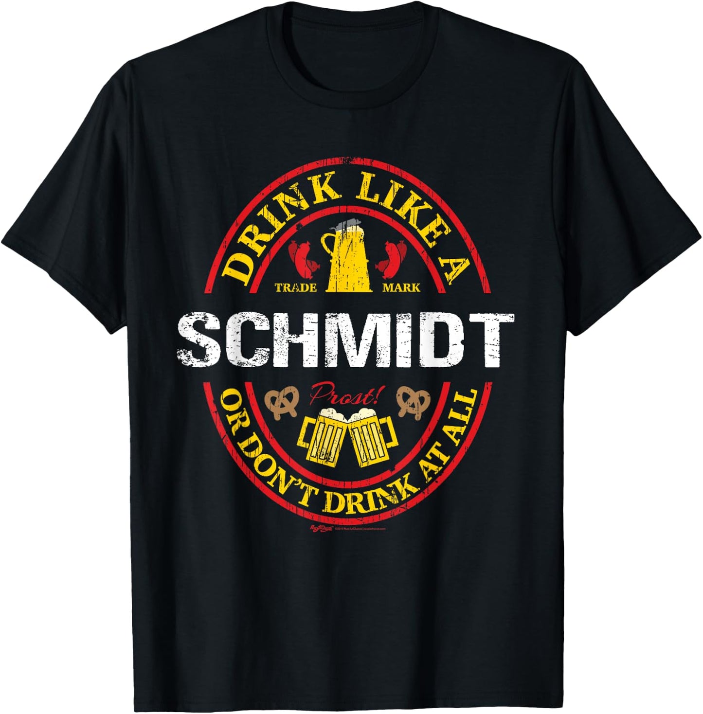 Vintage Drink Like A Schmidt Oktoberfest 2021 Drinking T-Shirt - T-Shirt | Black