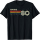Vintage 1980 Chest Stripe Birthday T-Shirt - T-Shirt | Black