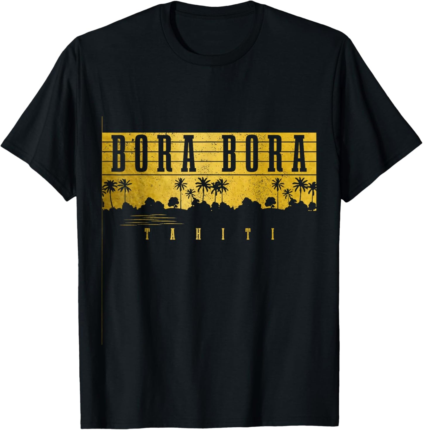 Bora Bora Tahiti Beach Vacation Vintage Souvenir T-Shirt - T-Shirt | Black