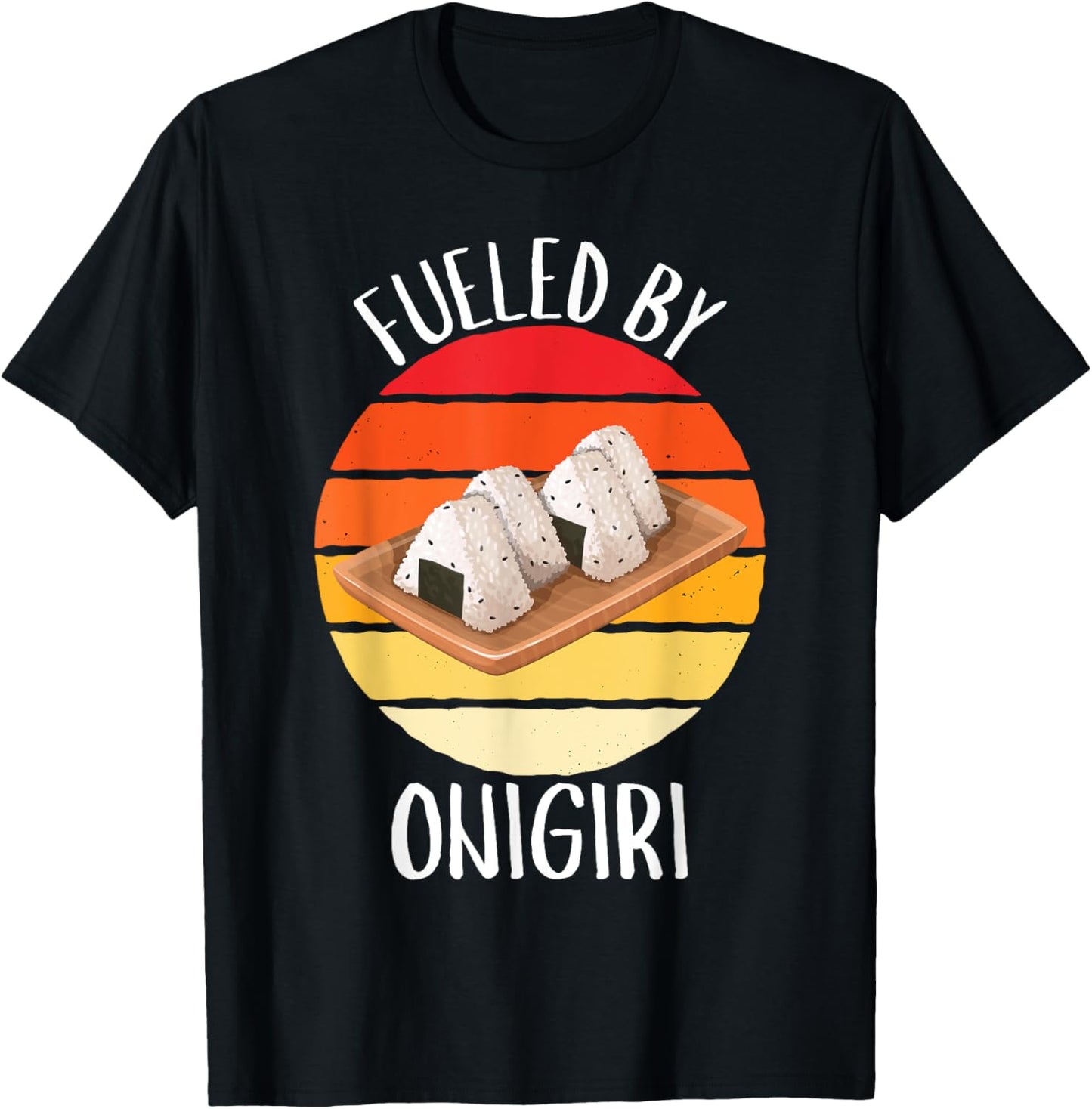 Retro Fueled By Onigiri Vintage Onigiri Lover T-Shirt - T-Shirt | Black
