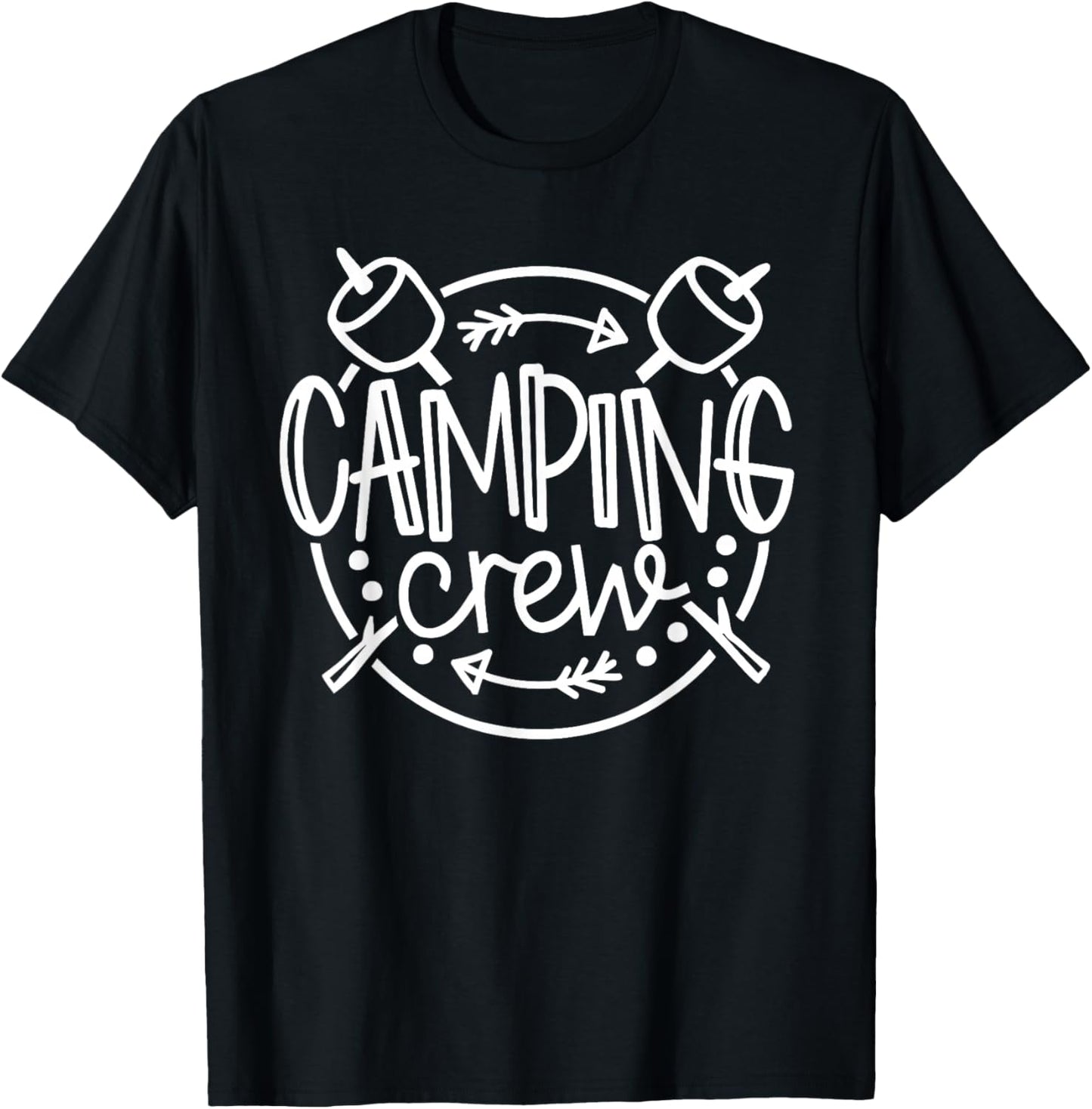 Camping Crew Campfire Summer Camp Vacation Family Matching T-Shirt - T-Shirt | Black