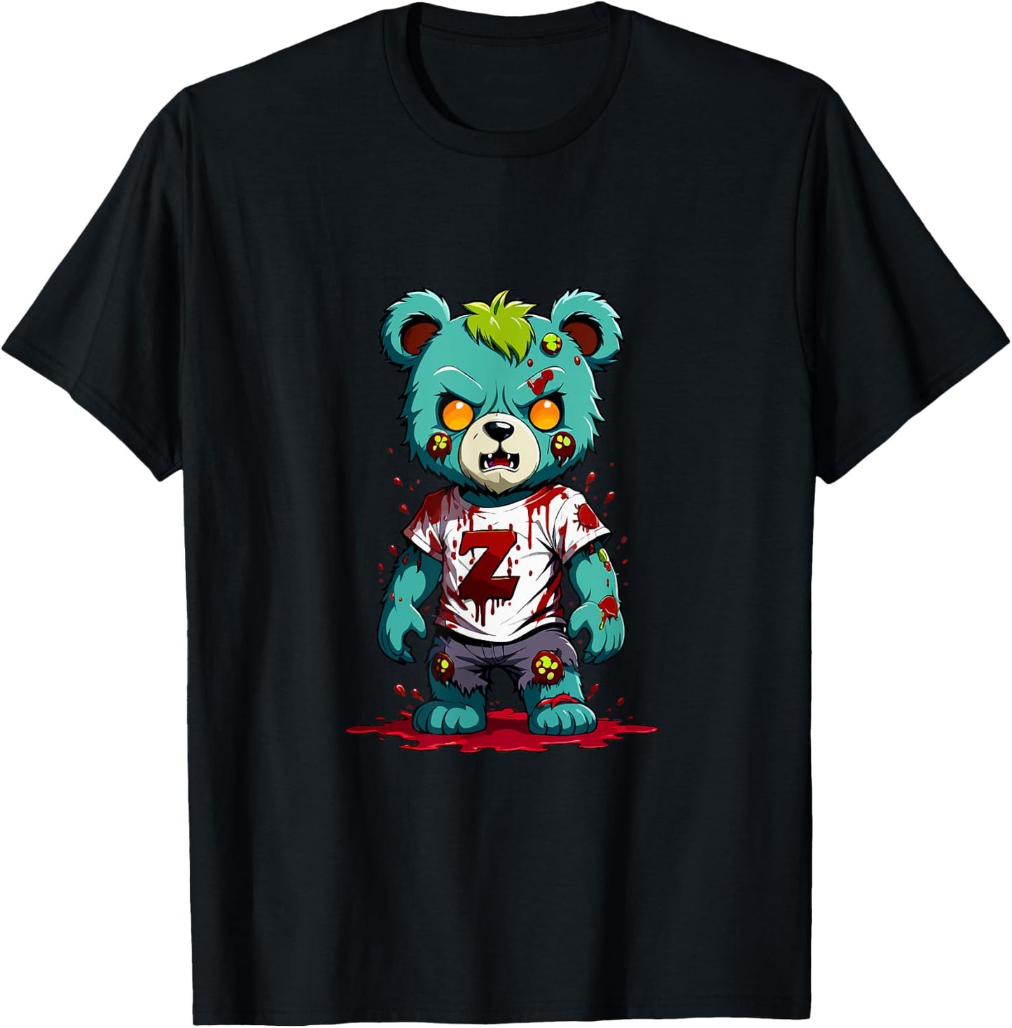 Teddy Bear Scary Zombie Halloween Costume T-Shirt - T-Shirt | Black