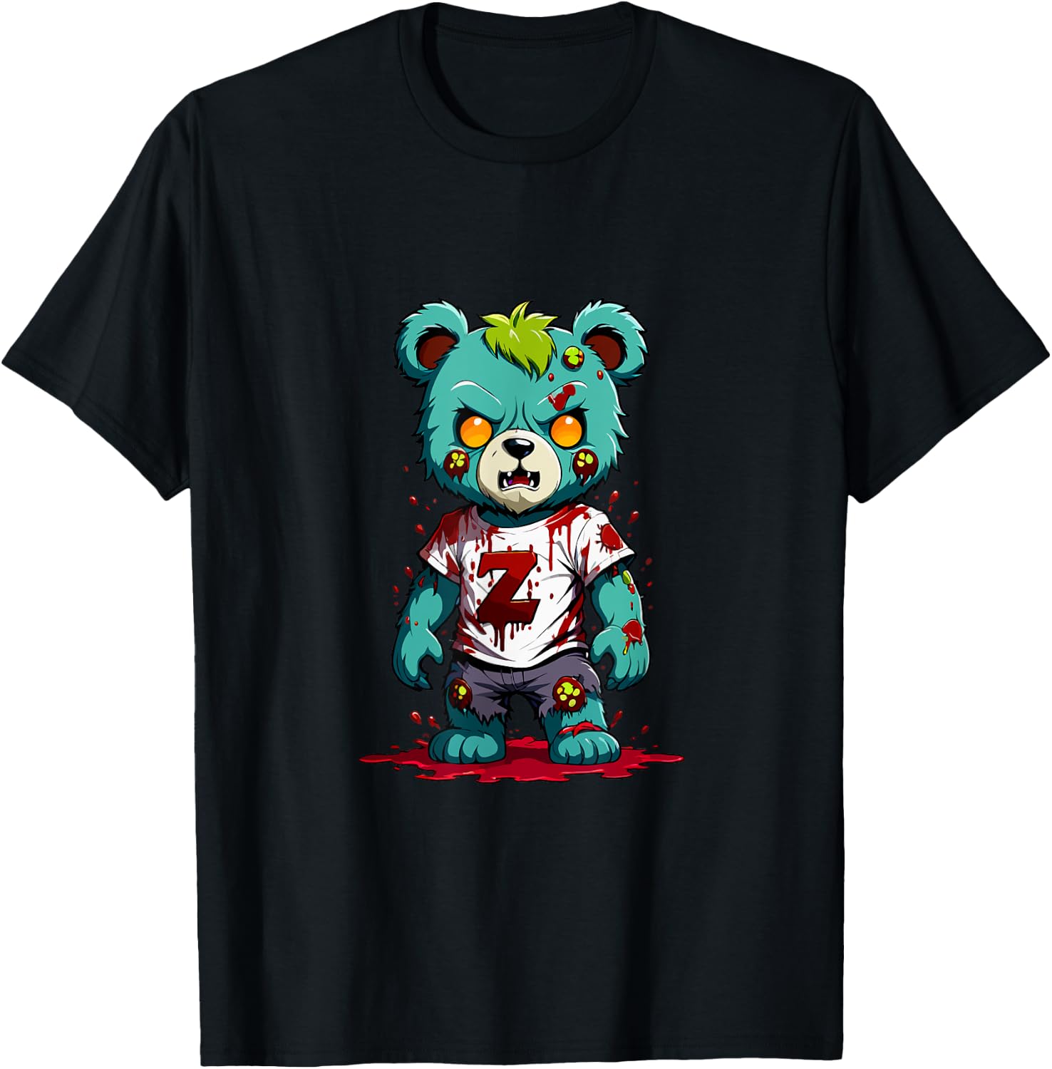 Teddy Bear Scary Zombie Halloween Costume T-Shirt - T-Shirt | Black