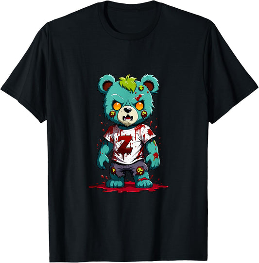 Teddy Bear Scary Zombie Halloween Costume T-Shirt - T-Shirt | Black