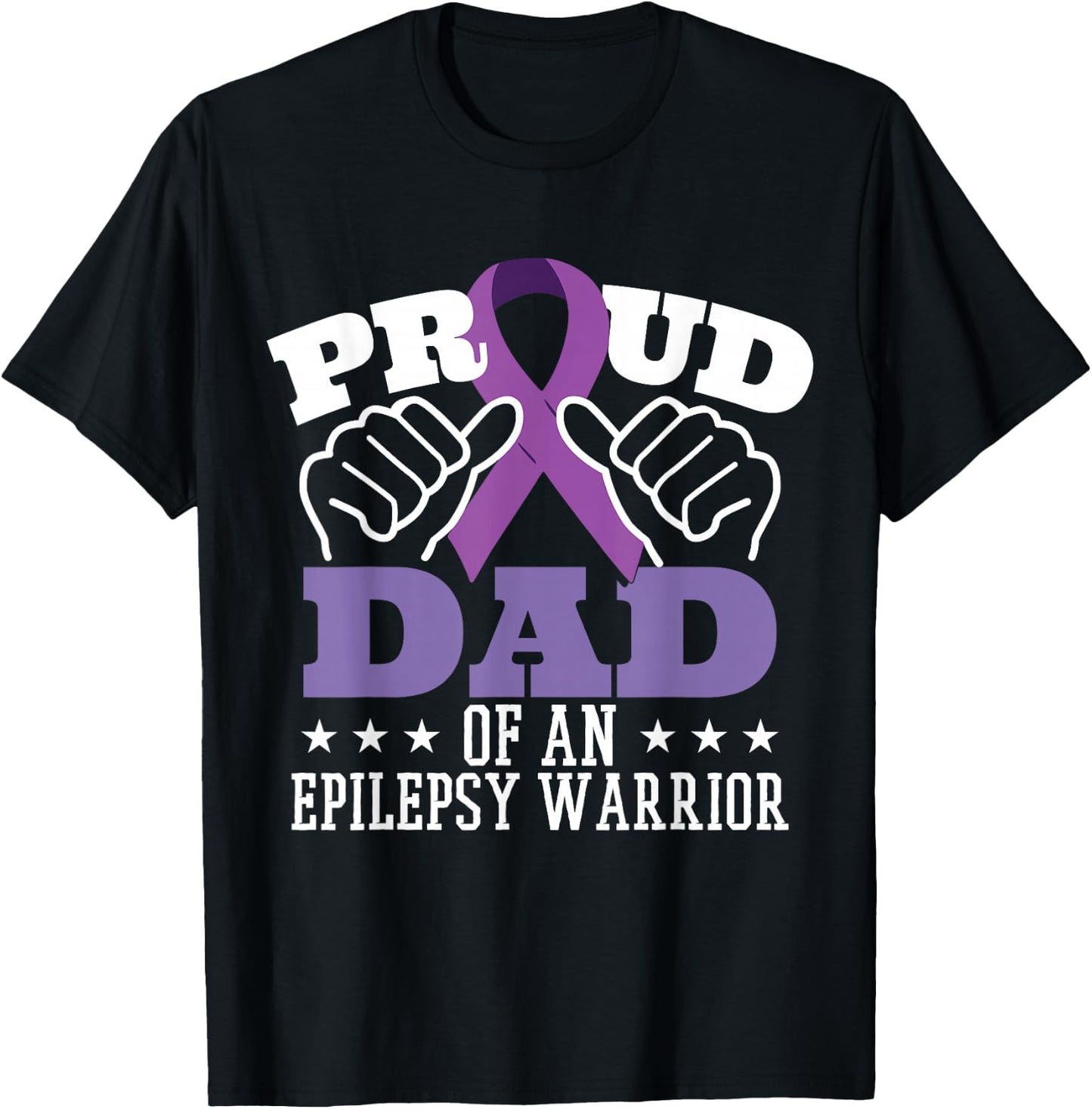 Proud Dad Of An Epilepsy Warrior T-Shirt - T-Shirt | Black