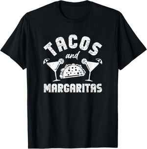 Tacos and Margaritas Men and Adult Cinco de Mayo T-Shirt - T-Shirt | Black