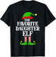 Favorite Daughter Elf Family Matching Group Funny Christmas T-Shirt - T-Shirt | Black