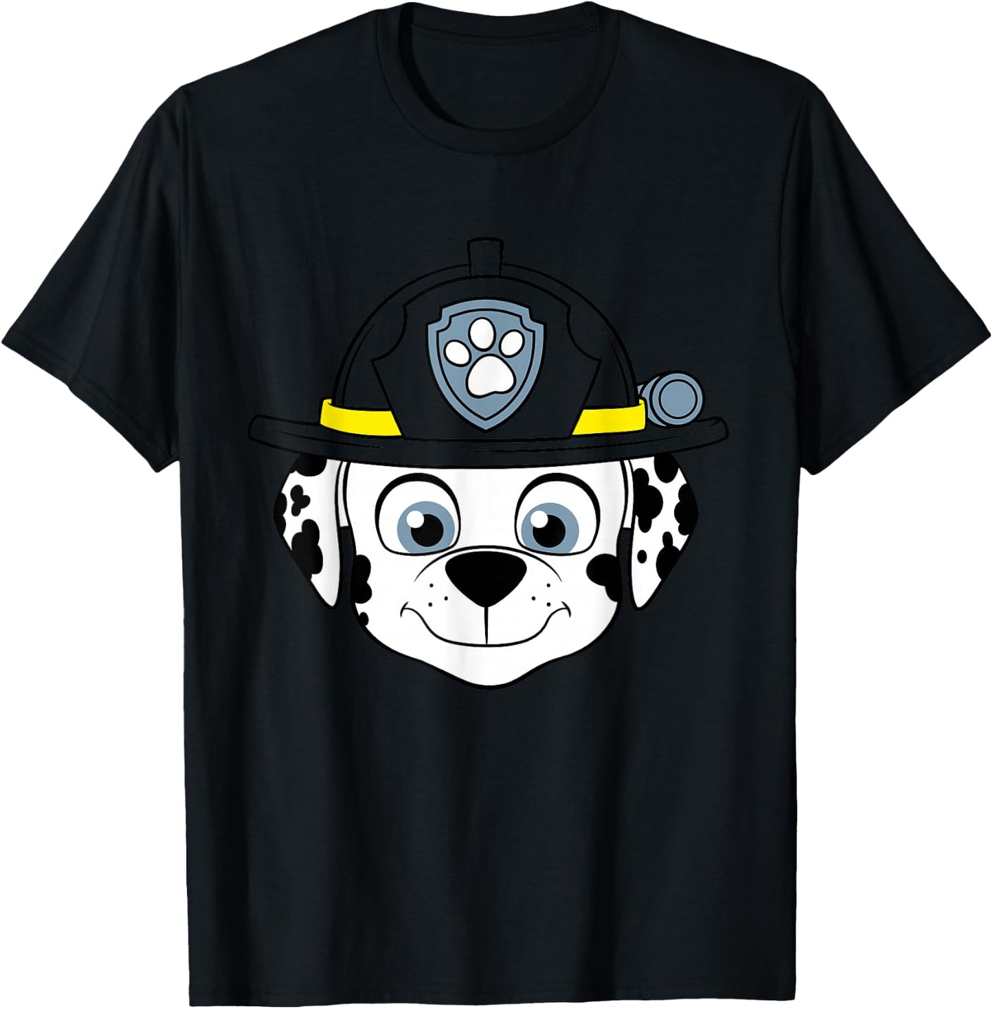 Firedog Marshall Face Paw Patrol T-Shirt - T-Shirt | Black