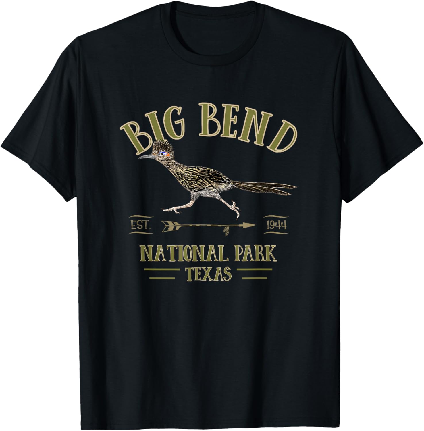 BIG BEND NATIONAL PARK Roadrunner NP Texas tourist souvenir T-Shirt - T-Shirt | Black