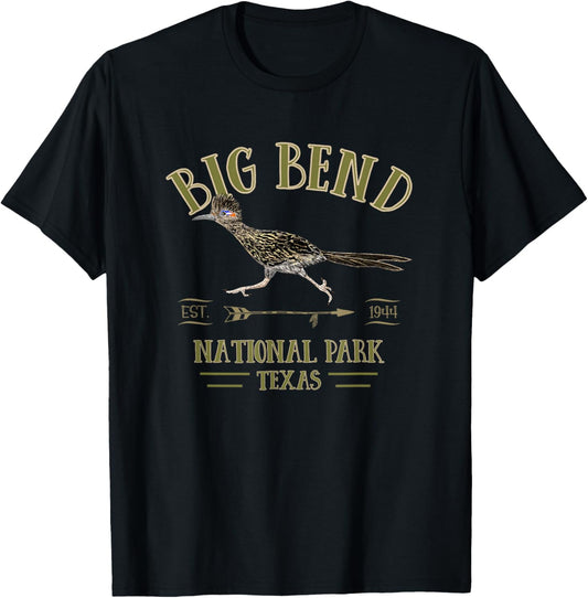 BIG BEND NATIONAL PARK Roadrunner NP Texas tourist souvenir T-Shirt - T-Shirt | Black