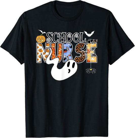 Fun SCHOOL NURSE Halloween Costume School Nurse Halloween T-Shirt - T-Shirt | Black