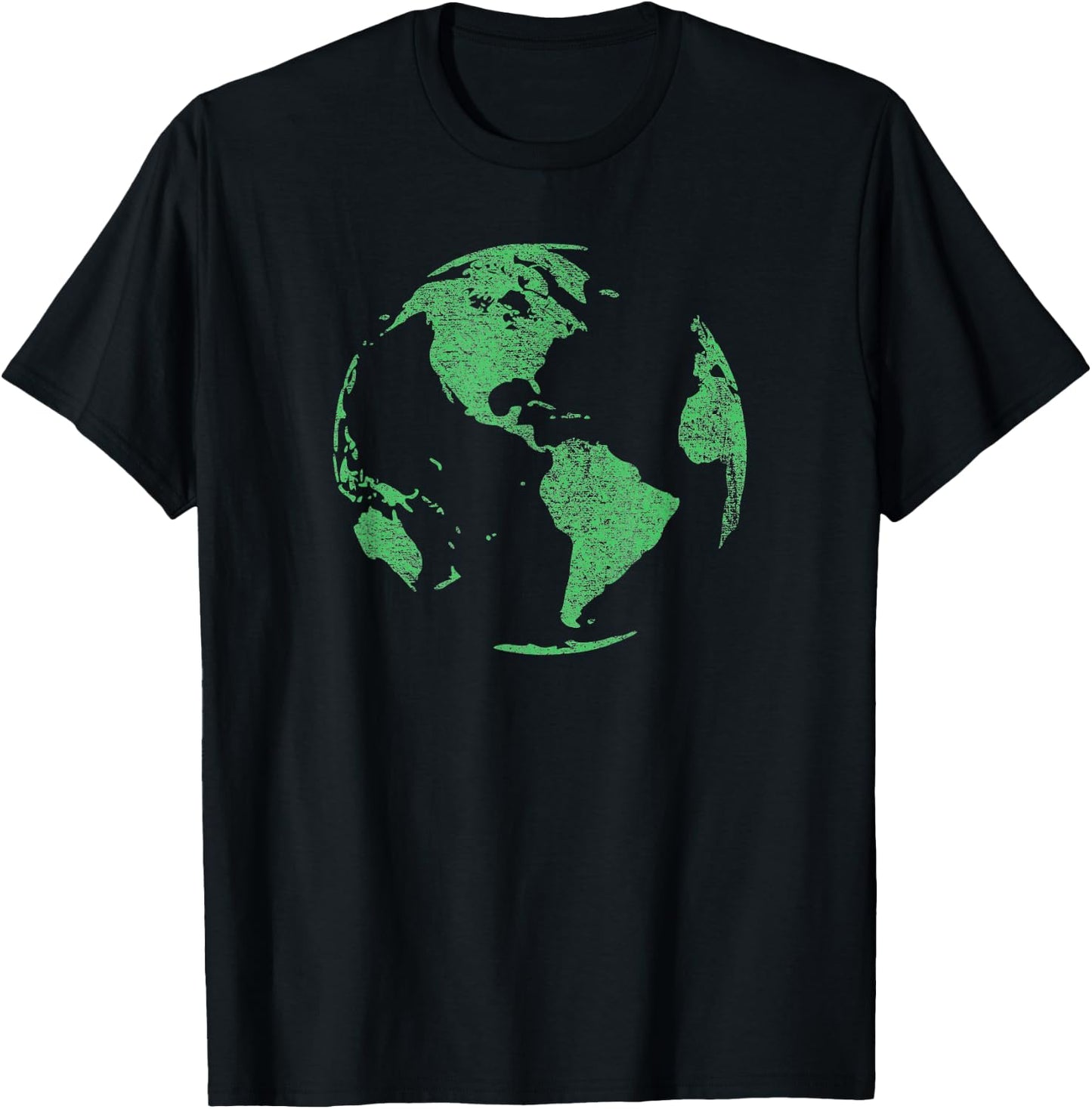 Earth Day Save Our Planet Climate Change Globe World Map T-Shirt - T-Shirt | Black