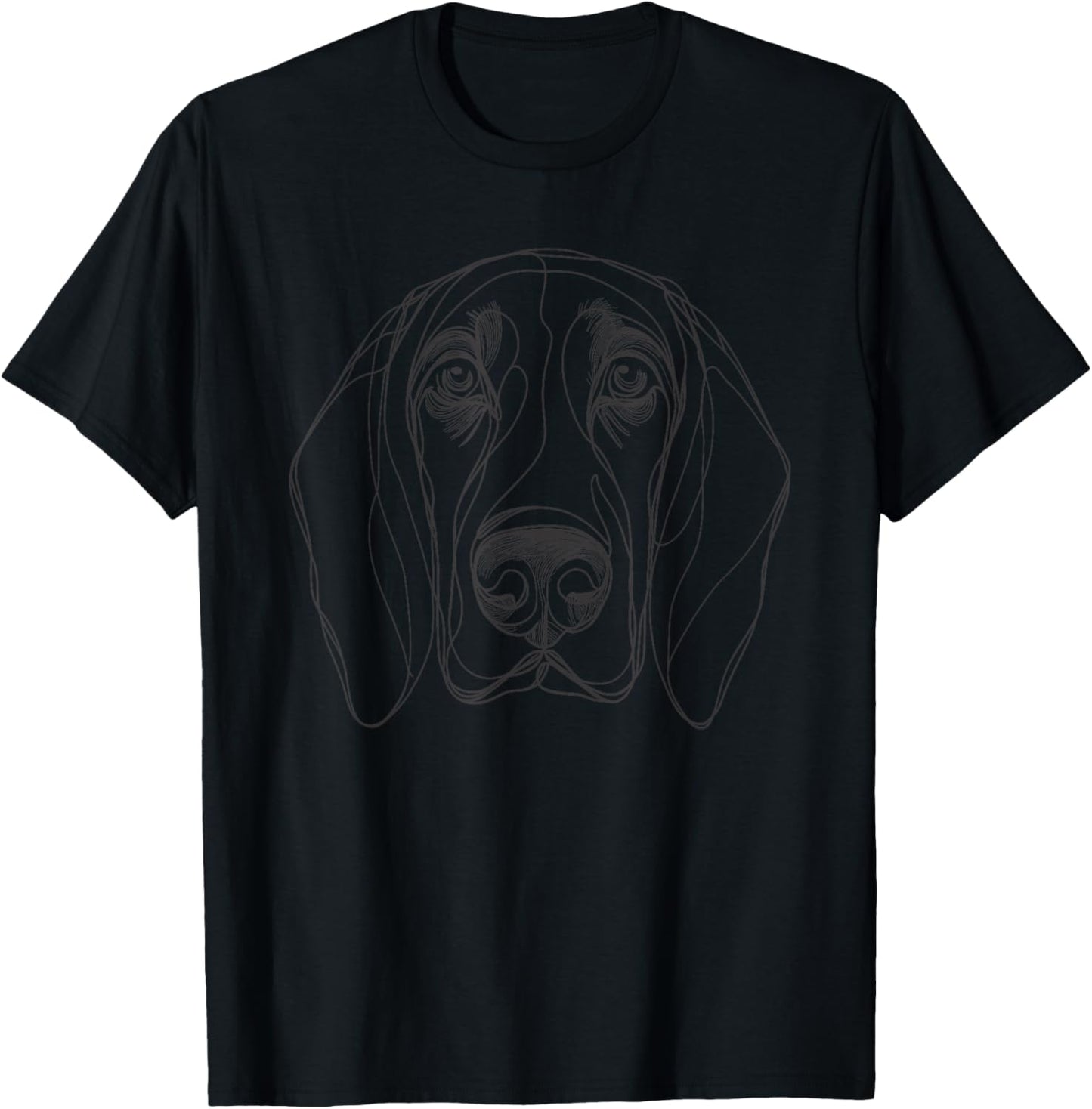Line Art Coonhound Coon Dog T-Shirt - T-Shirt | Black