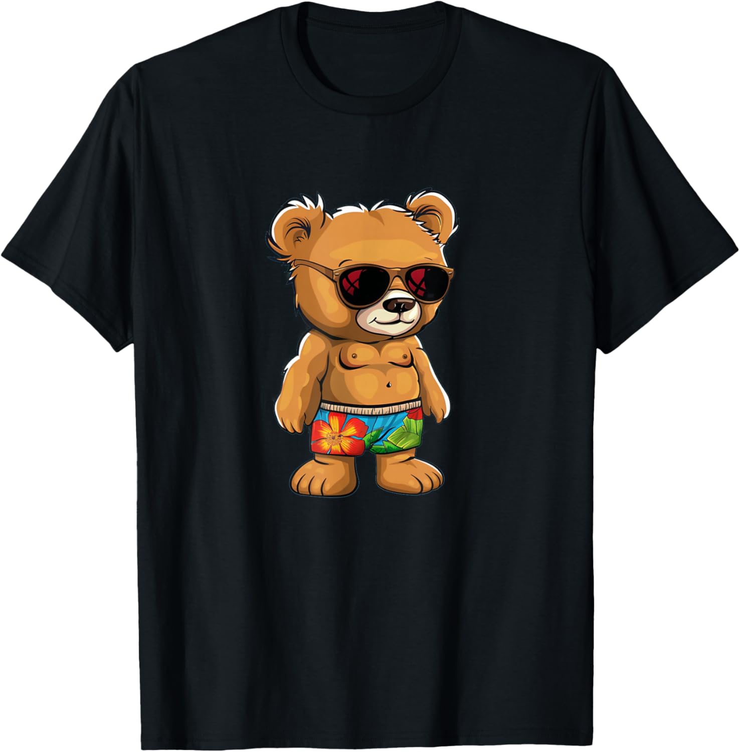 Awesome Teddy Bear swim trunks Costume T-Shirt - T-Shirt | Black