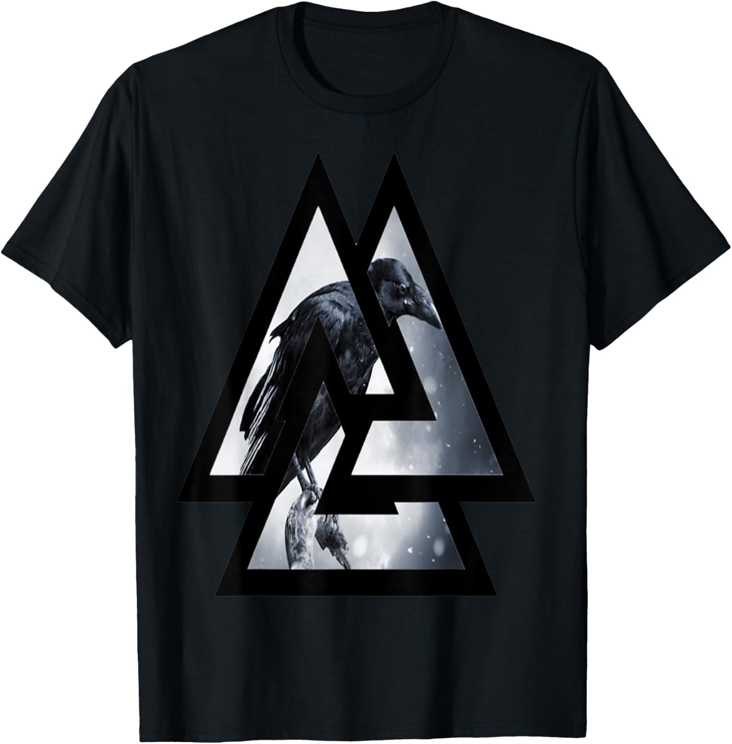 Crow Raven Norse Viking Style Gift Vikings lover T-Shirt - T-Shirt | Black