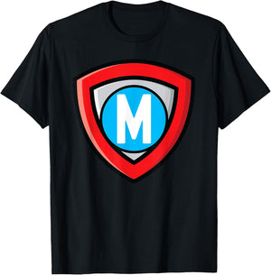 Letter M - Superhero symbol T-Shirt - T-Shirt | Black