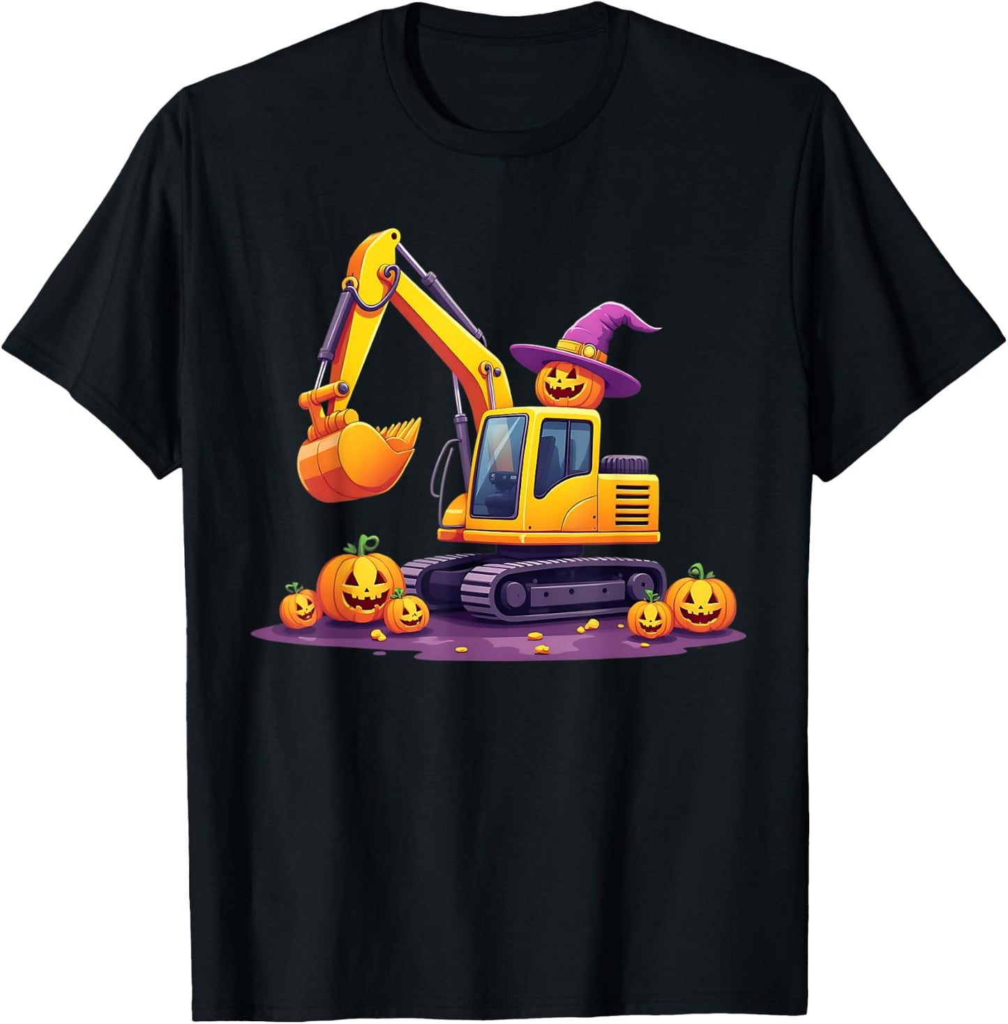 Spooky Construction Trucks Halloween Costume Toddler Boys T-Shirt - T-Shirt | Black