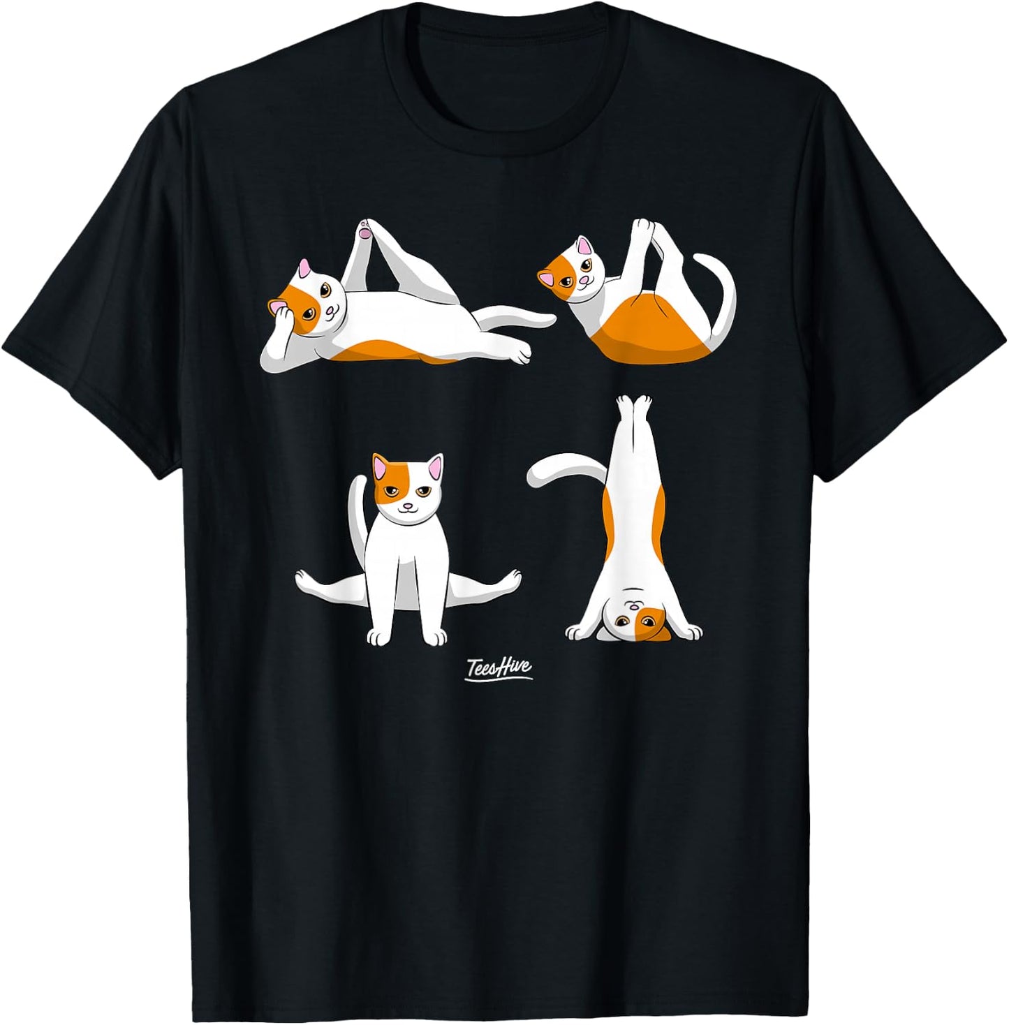 Yoga Cats T-Shirt - T-Shirt | Black