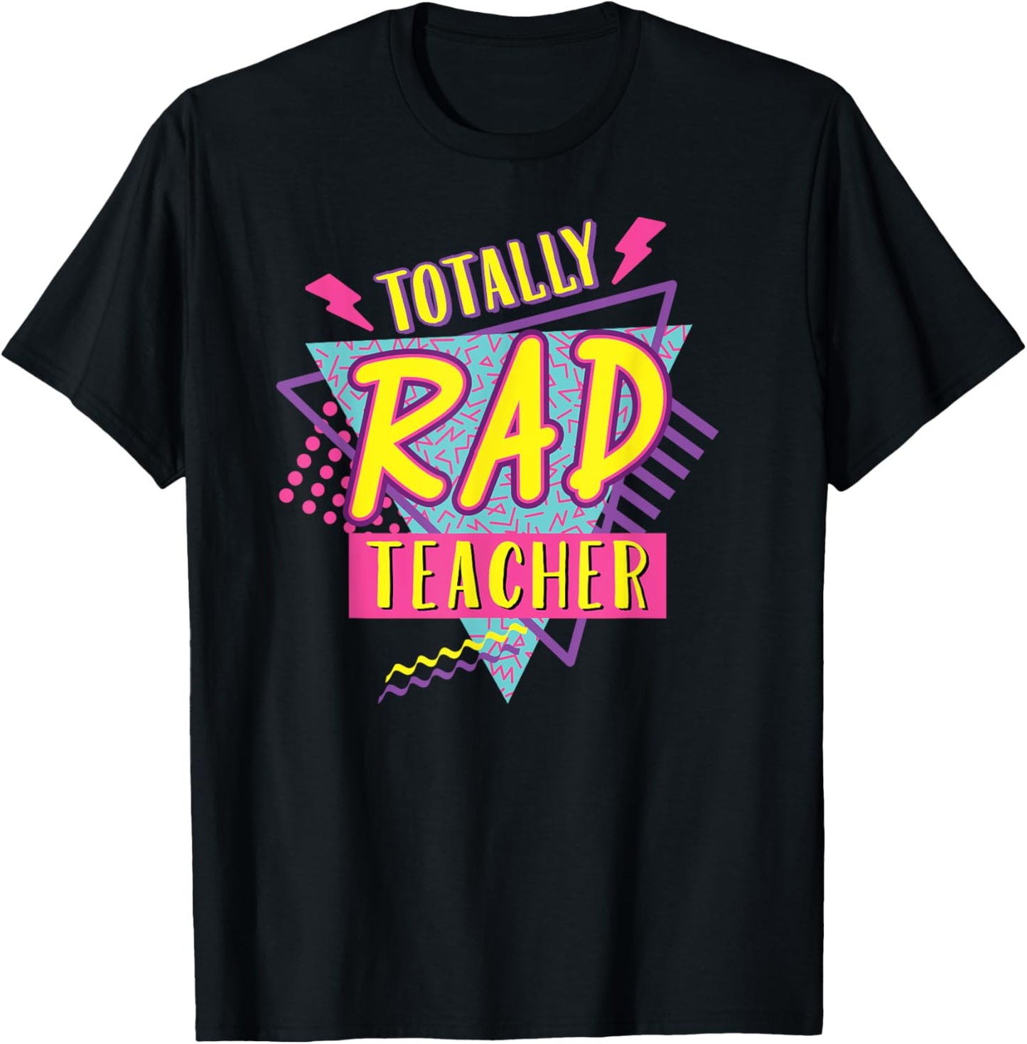 Teacher 90's Totally Rad Teacher Vintage 1990s Nostalgic T-Shirt - T-Shirt | Black