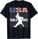 America Table Tennis Fans Jersey American Flag Ping Pong T-Shirt - T-Shirt | Black