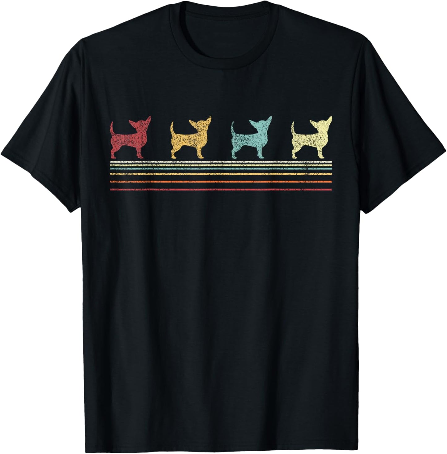 Funny Chihuahua Mom Chihuahua Dad Retro Vintage Chihuahua T-Shirt - T-Shirt | Black