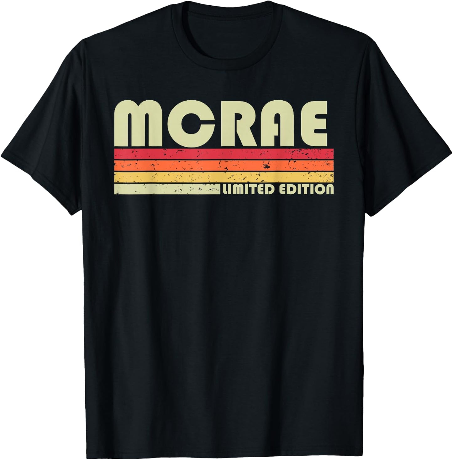 McRae Surname Funny Retro Vintage 80s 90s Birthday Reunion T-Shirt - T-Shirt | Black