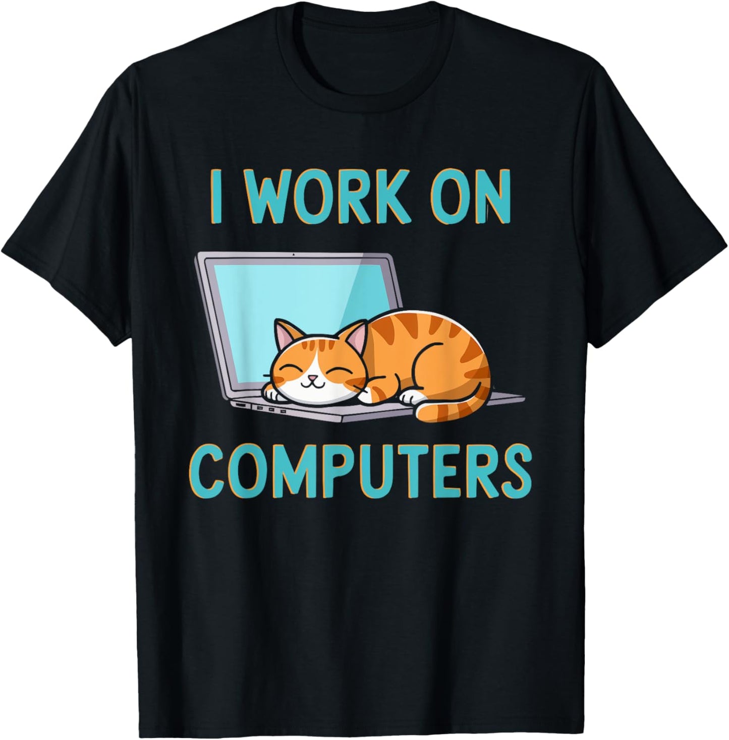 Programmer Cat Kitty Meow Animal Pet Computer Programming T-Shirt - T-Shirt | Black