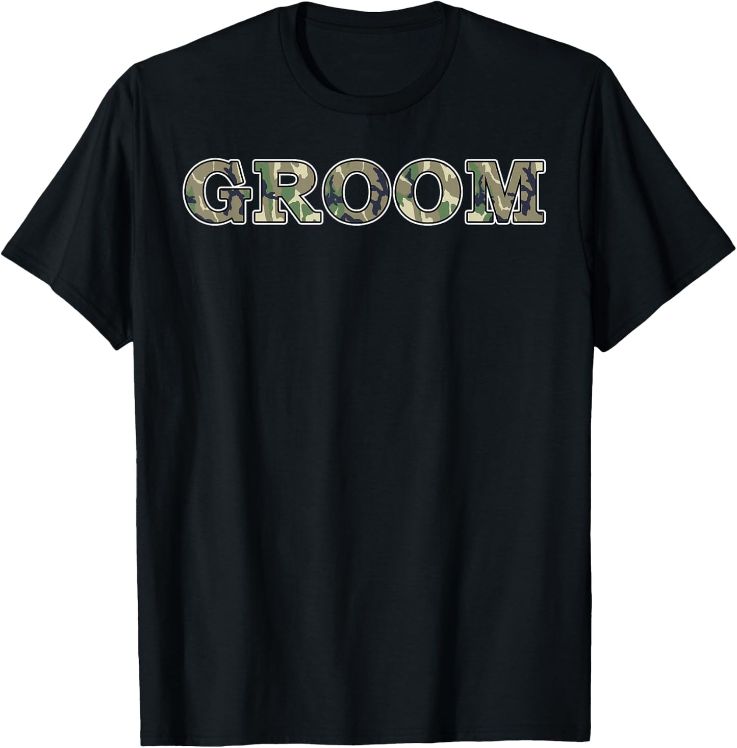 Groom Country Wedding Bachelor Party Camouflage T-Shirt - T-Shirt | Black