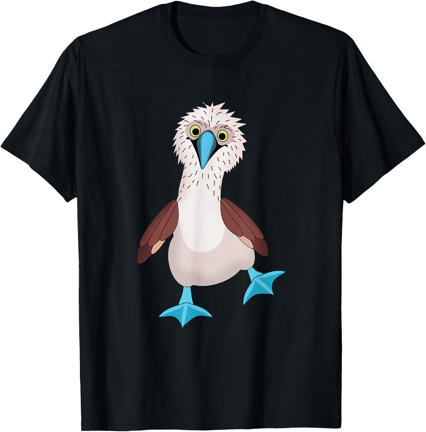 Dancing Booby Sea Bird Footed Blue Feet Drawing T-Shirt - T-Shirt | Black