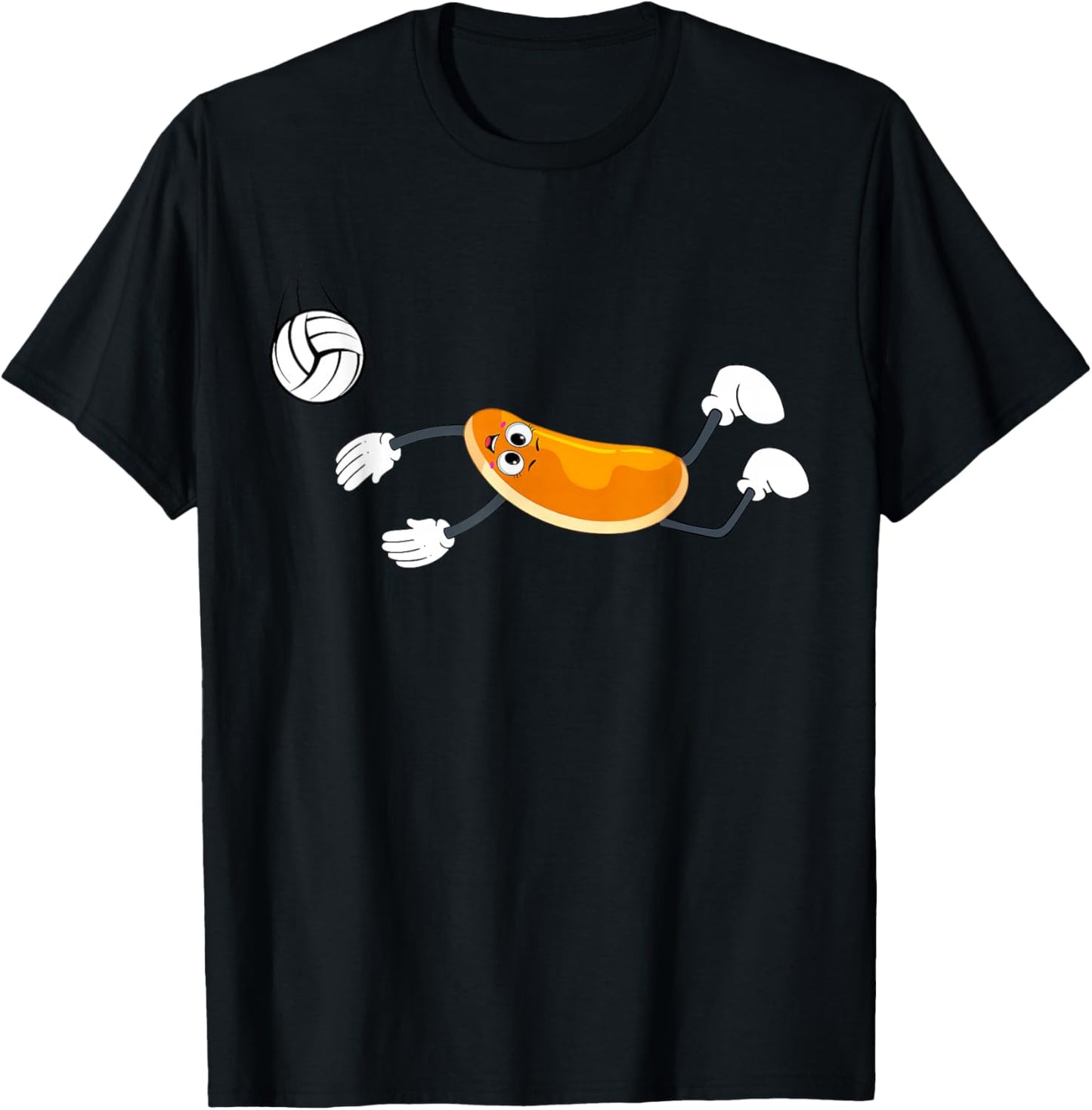 Funny Pancake Playing Volleyball Player Game Day Sport Lover T-Shirt - T-Shirt | Black
