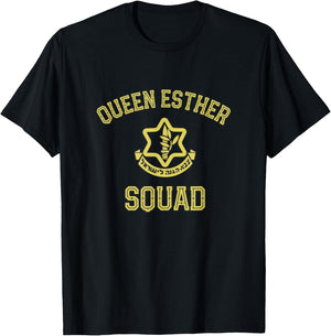 Queen Esther Squad Purim Party Costume Jewish Idf Tzahal T-Shirt - T-Shirt | Black