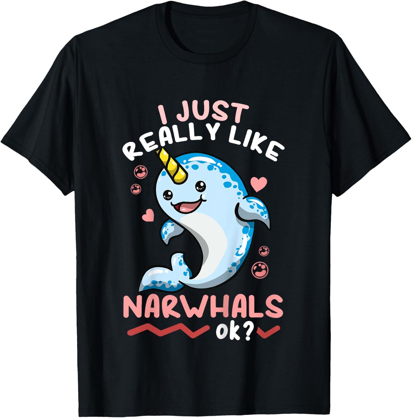 Kids Narwhal Cute T-Shirt - T-Shirt | Black