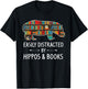 Easily Distracted By Hippos & Books Lover Gift Horse river T-Shirt - T-Shirt | Black