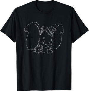 Disney Classic Dumbo Cute Elephant Pencil Sketch T-Shirt - T-Shirt | Black