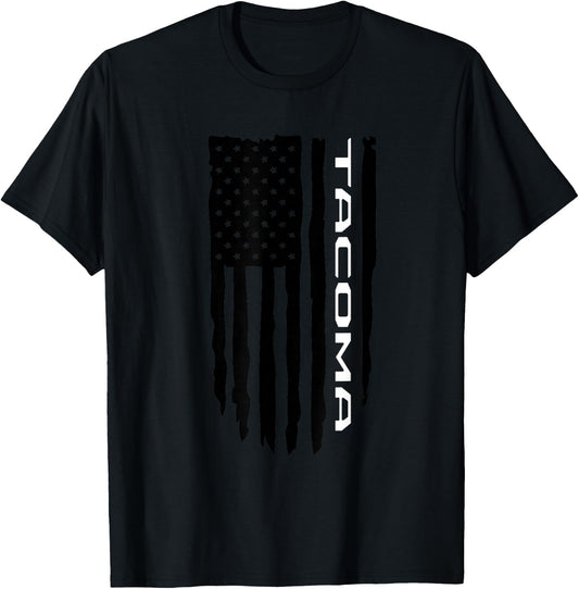 Wandering Wheels Men's Tacoma PreRunner American Flag Shirt T-Shirt - T-Shirt | Black