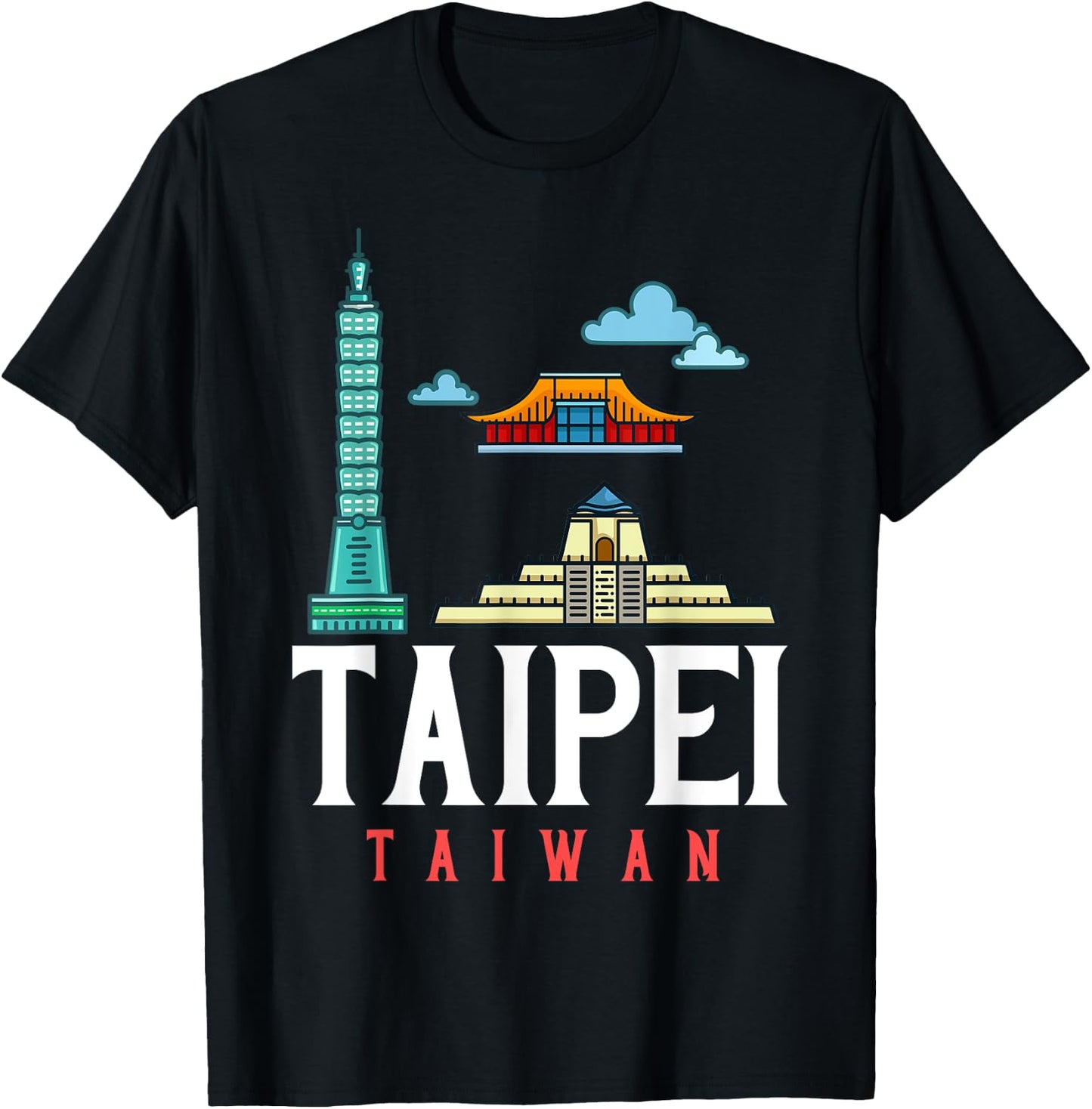 Taipei Taiwan City Skyline Map Travel T-Shirt - T-Shirt | Black