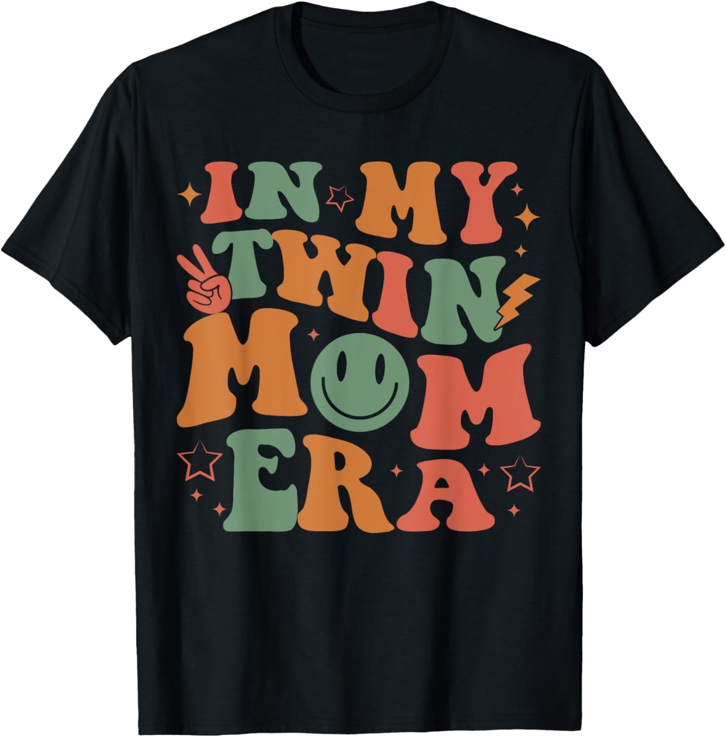 In My Twin Mom Era Baby Announcement New Mom Mother's Day T-Shirt - T-Shirt | Black