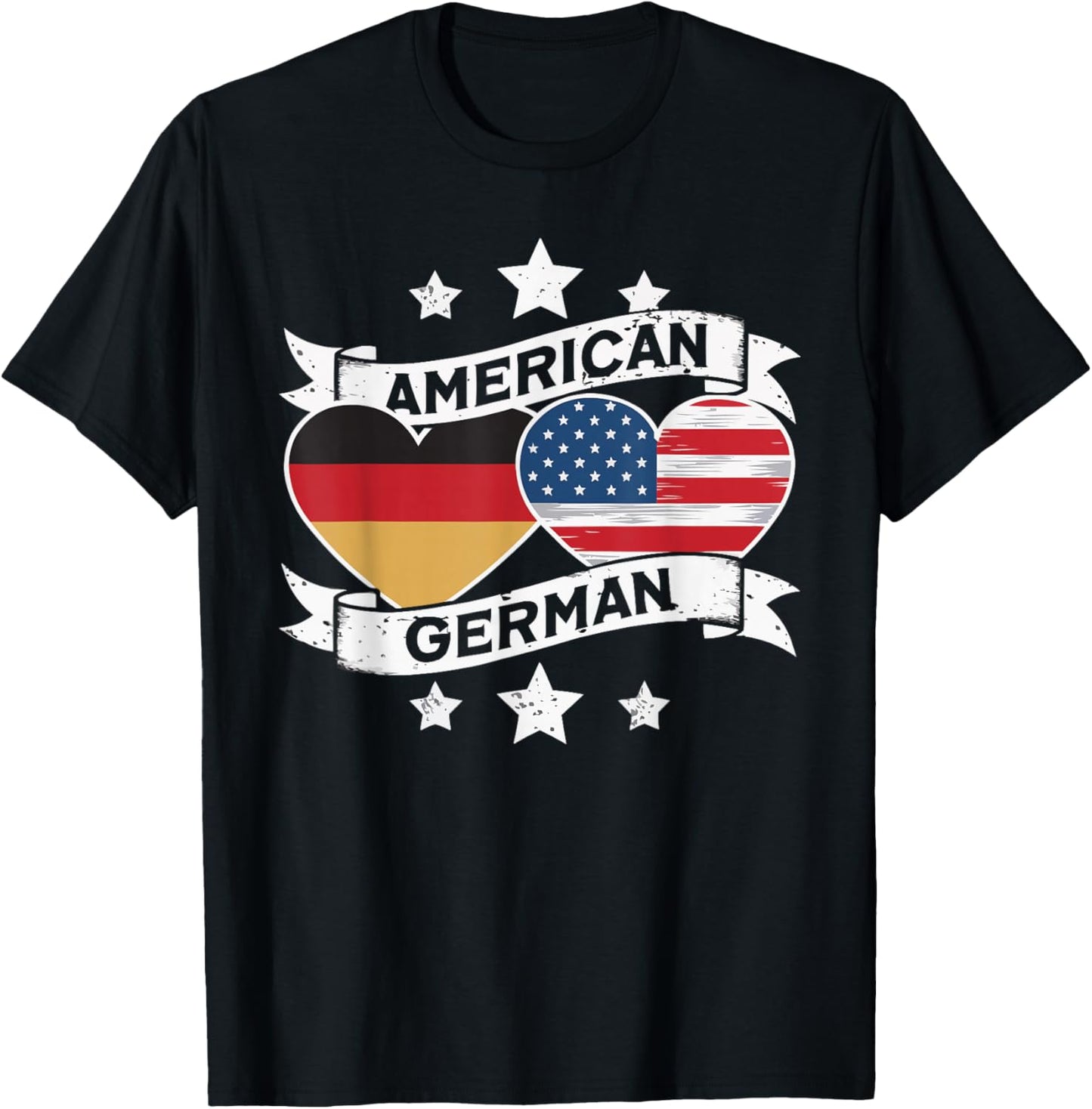 Half German Half American USA Flag Germany America T-Shirt - T-Shirt | Black