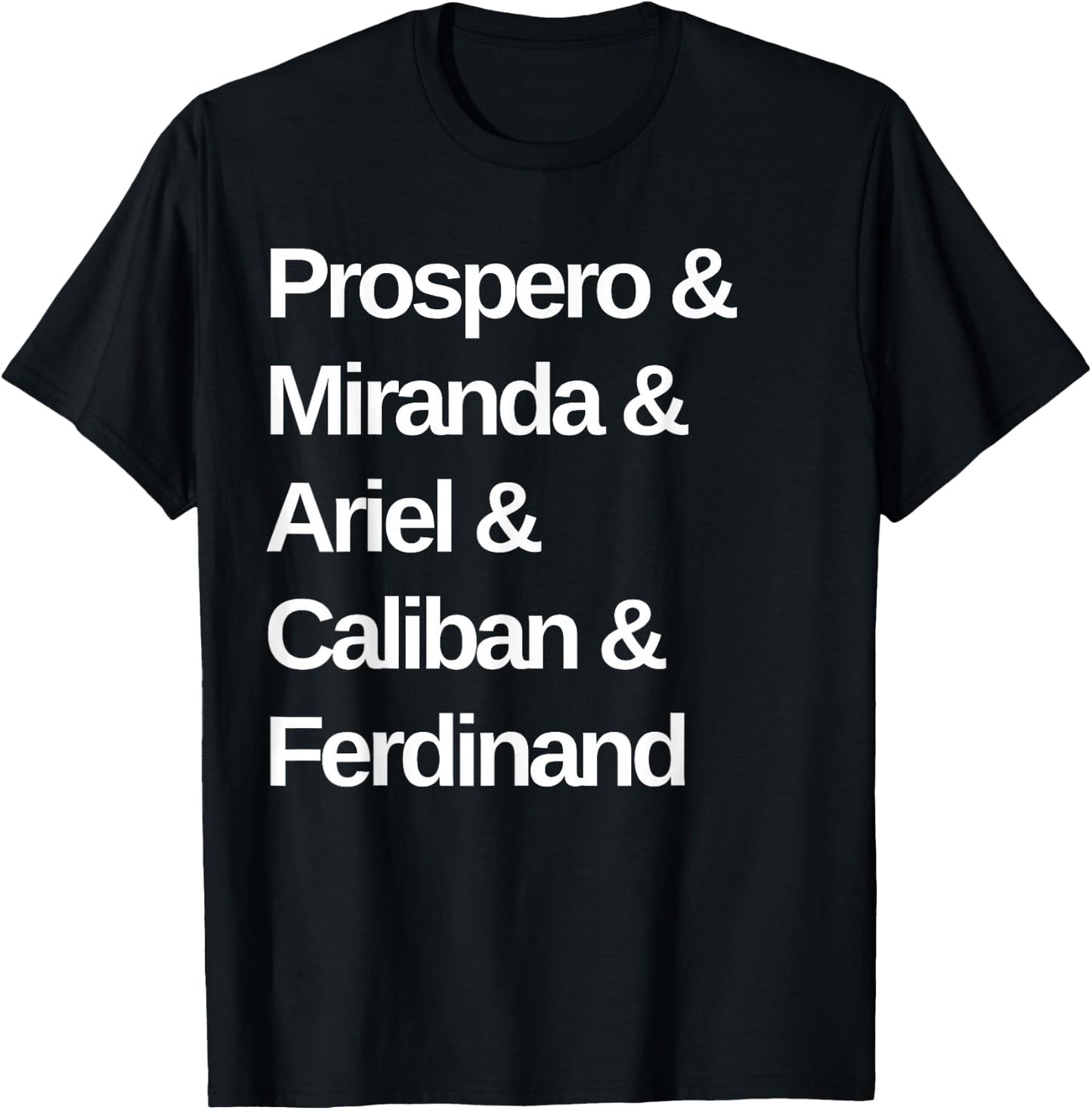The Tempest Play Characters Shakespeare T-Shirt - T-Shirt | Black