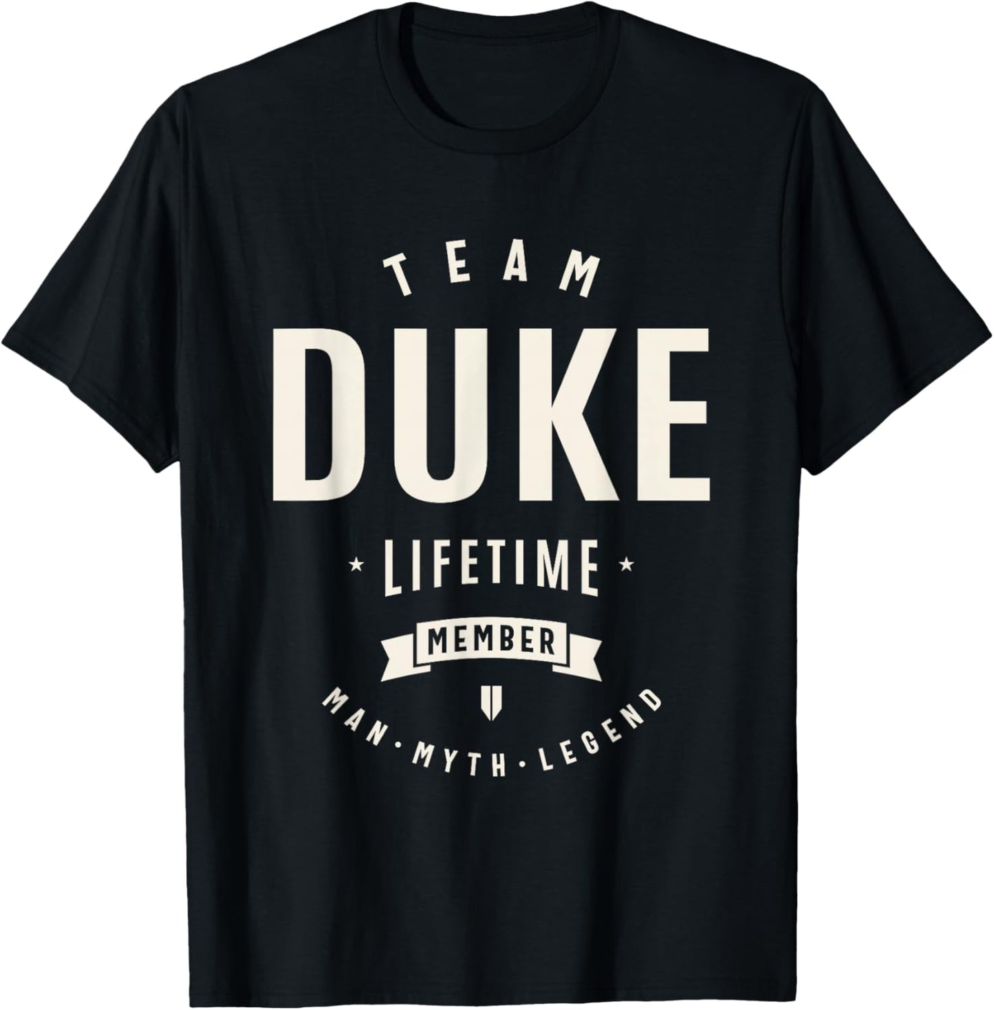 Team Duke Lifetime Member Funny Name Duke , Small, Black T-Shirt - T-Shirt | Black