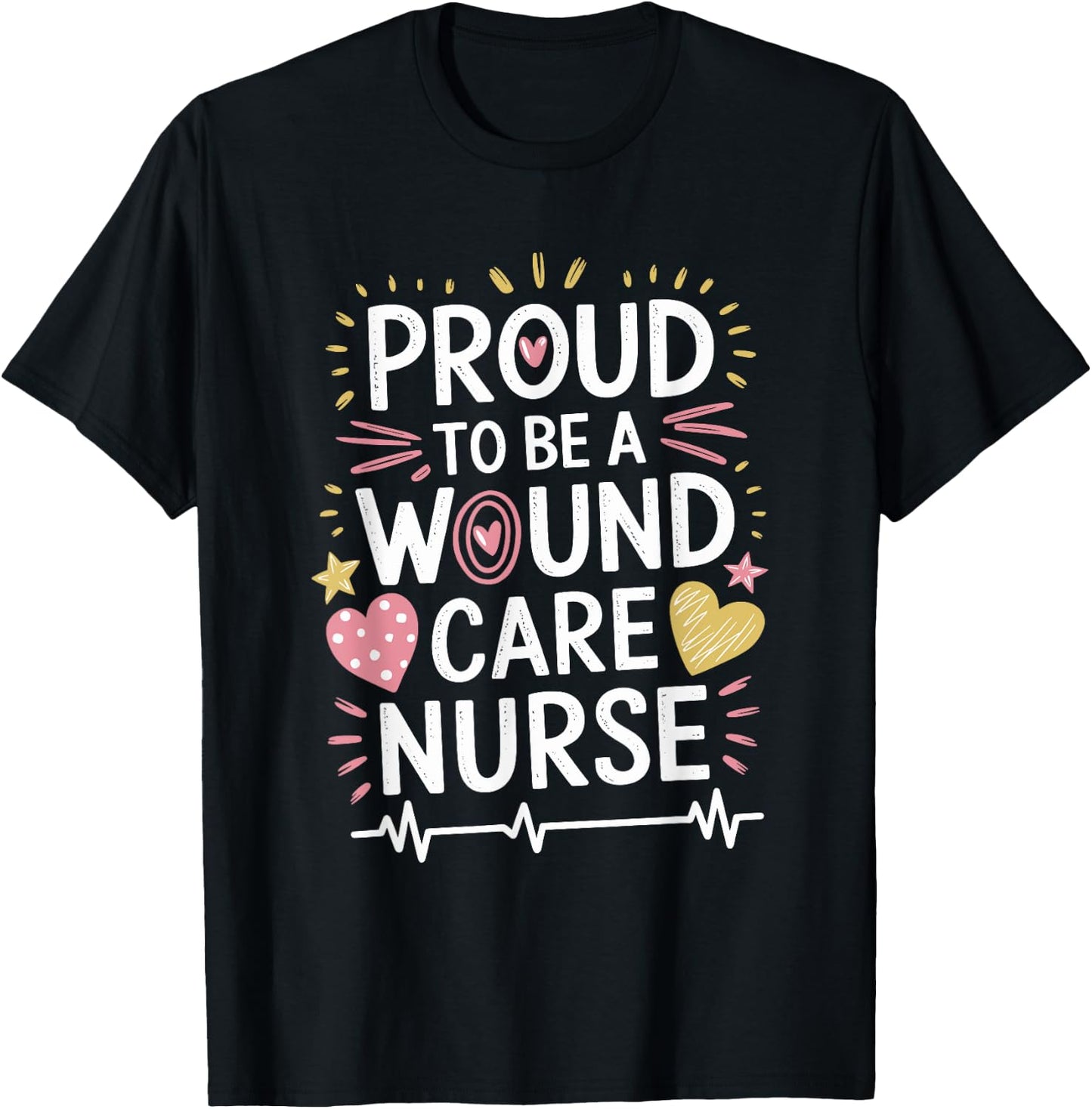 WOCN Wound Care Nurse Design Medical Ostomy Nursing T-Shirt - T-Shirt | Black