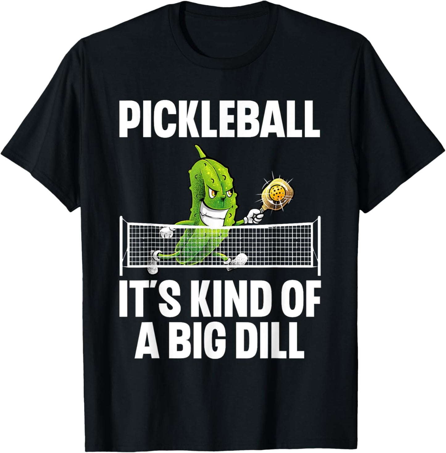 Cool Pickleball Women Pickle Ball Player Big Dill T-Shirt - T-Shirt | Black