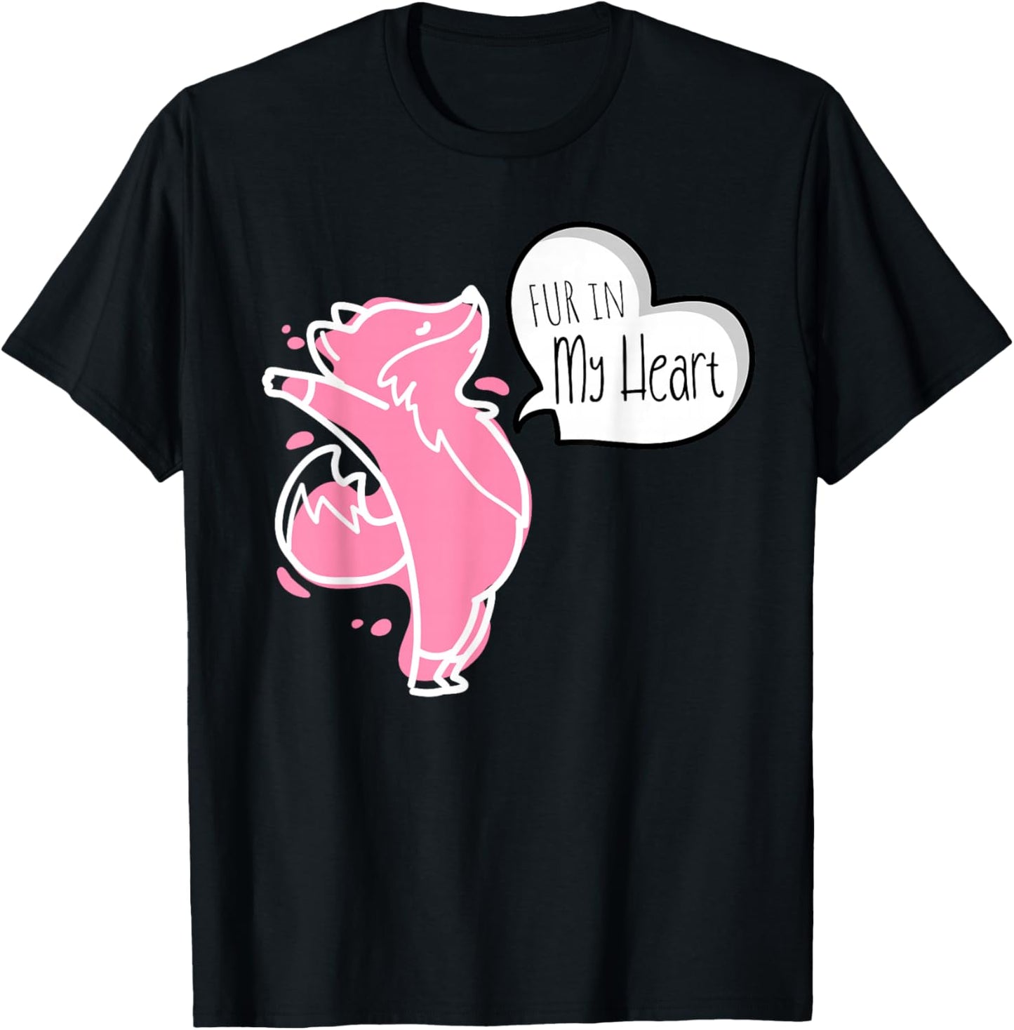 Fur In My Heart Therian Furry T-Shirt - T-Shirt | Black