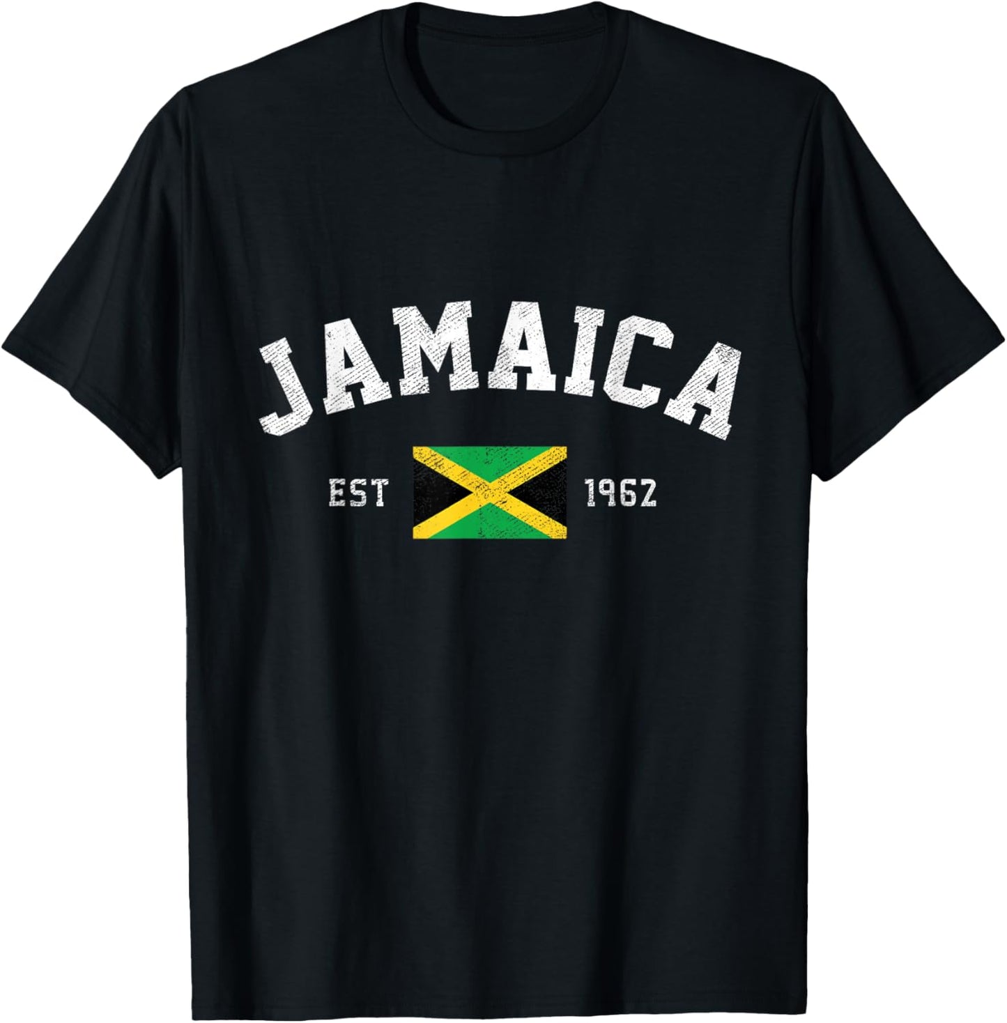 Jamaica Est. 1962 Jamaican Flag Independence Day T-Shirt - T-Shirt | Black