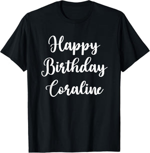 Happy Birthday Coraline T-Shirt - T-Shirt | Black