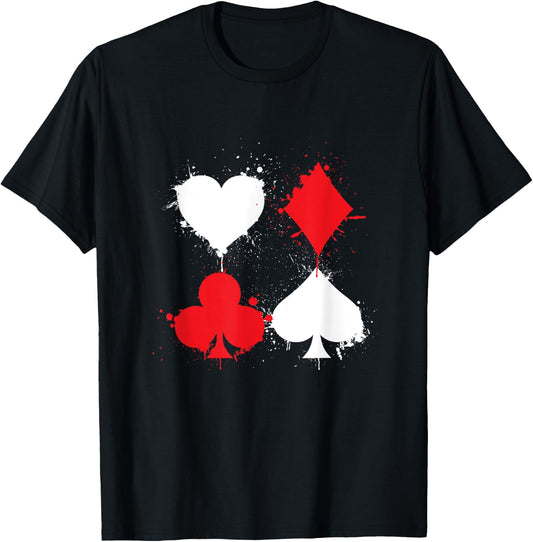 Casino Card Game Poker Game All In Cards Spades T-Shirt - T-Shirt | Black